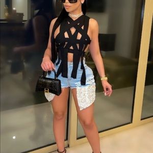 Black crisscross top